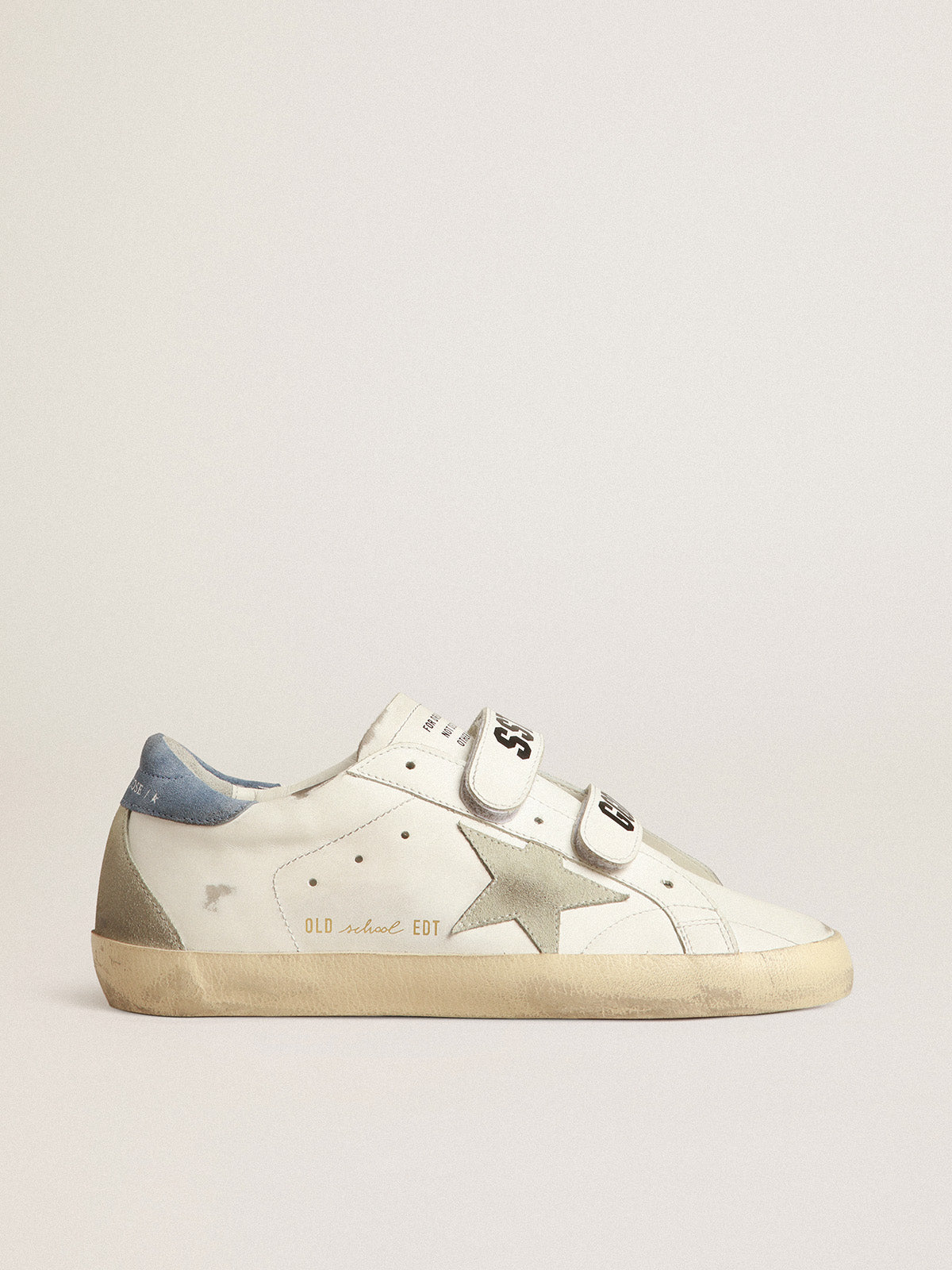 Old School with ice-gray suede star and light blue heel tab| Golden Goose