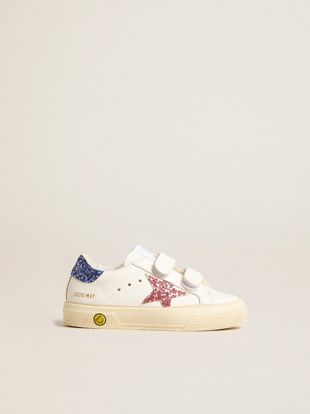 Junior May School in leather with glitter star and heel tab| Golden Goose