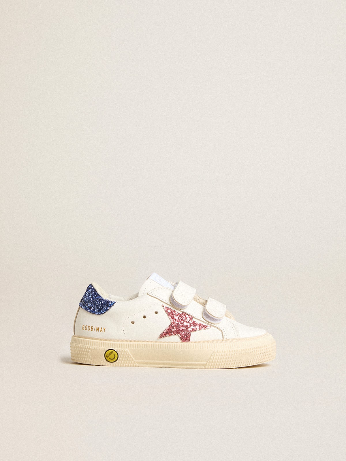 Junior May School in leather with glitter star and heel tab| Golden Goose