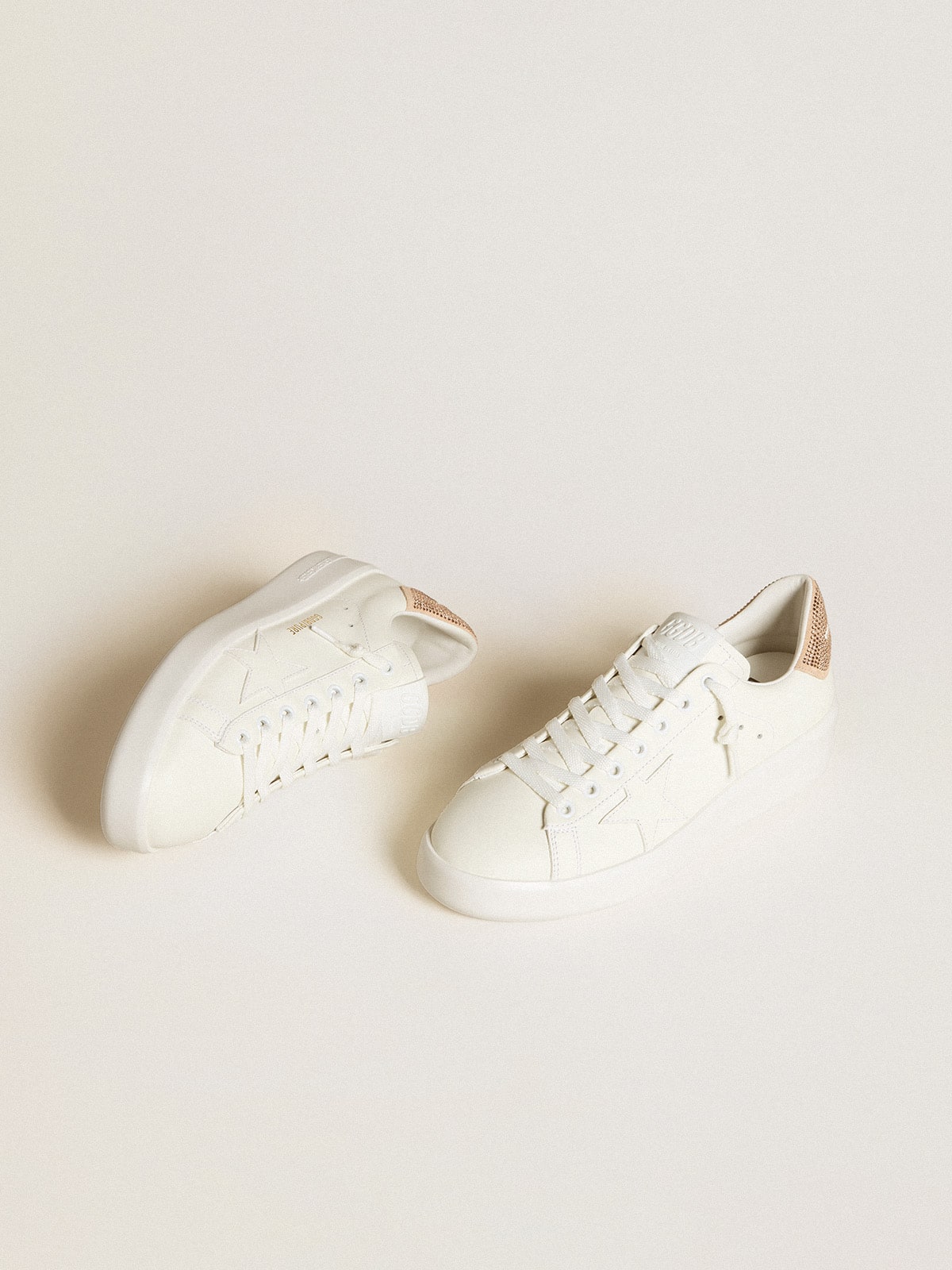Purestar with leather star and suede heel tab with Swarovski crystals| Golden Goose