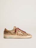 Women's Stardan LTD in animal-print pony skin with gold glitter star| Golden Goose