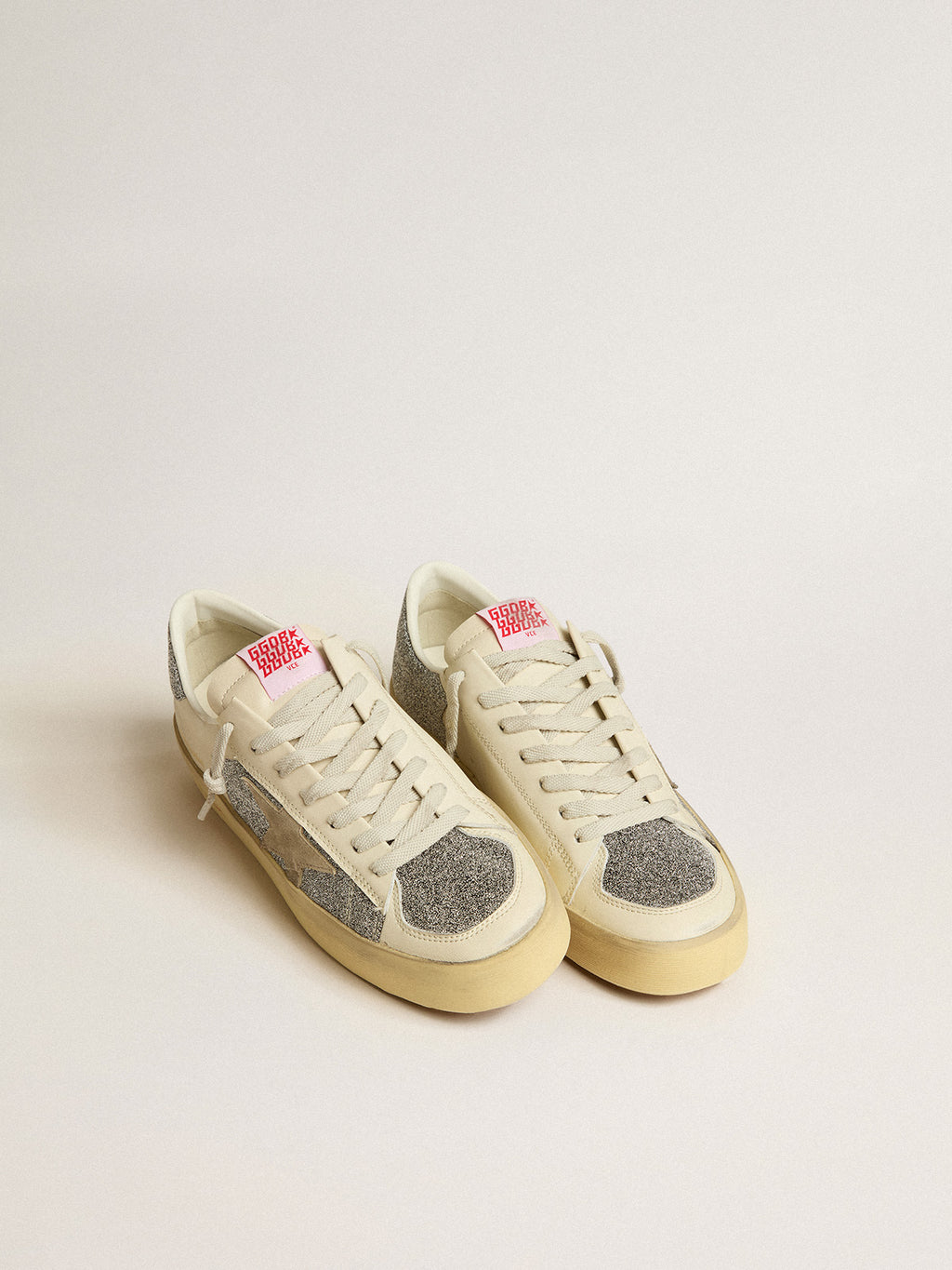 Men's Stardan in suede with sand star and silver crystal inserts| Golden Goose