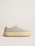 Men's Space-Star shoes in ice-gray suede with shearling lining| Golden Goose
