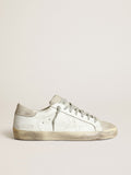 Men's Super-Star with perforated star and ice-gray heel tab| Golden Goose