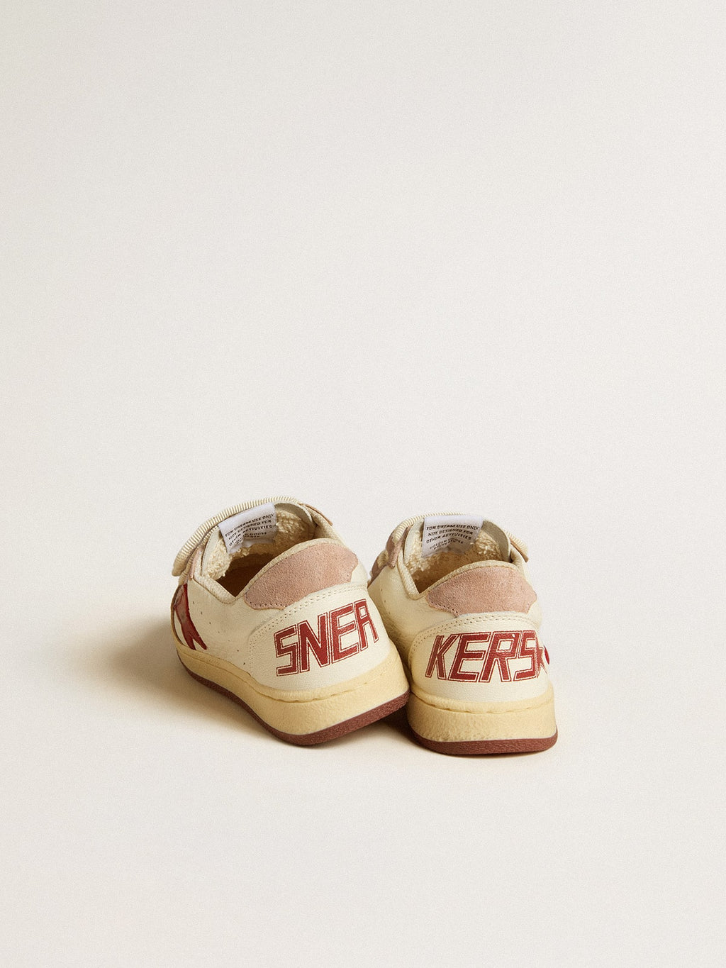 Ball Star Junior in nappa with nappa star and pink suede heel tab| Golden Goose