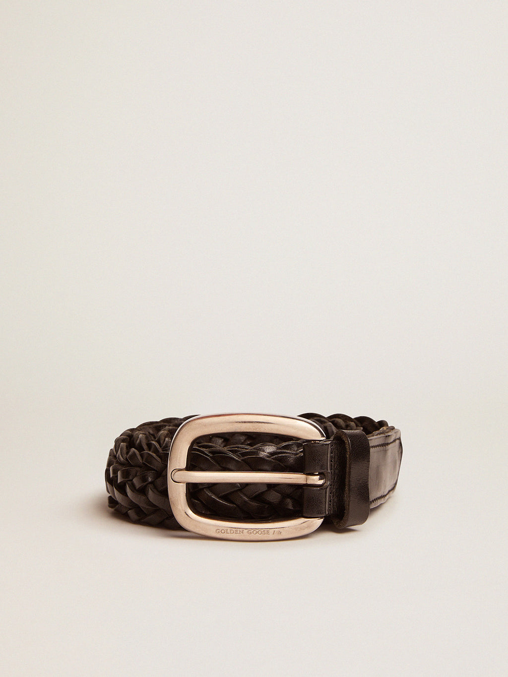 Men's black leather belt| Golden Goose