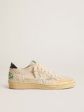 Ball Star LTD with vanilla canvas star and leather heel tab| Golden Goose