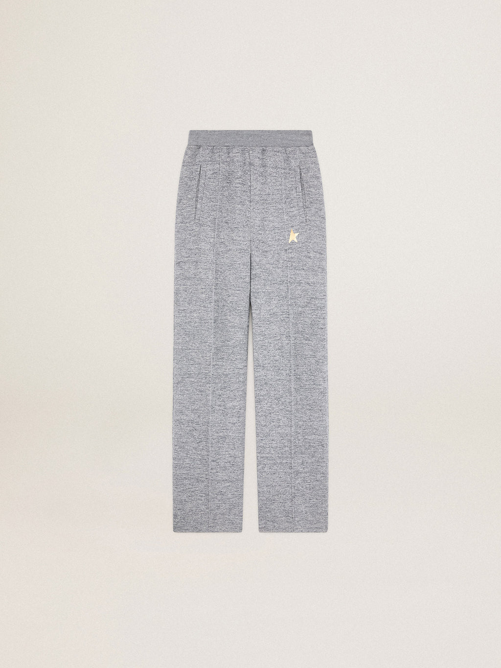 Women's gray joggers with gold star on the front| Golden Goose
