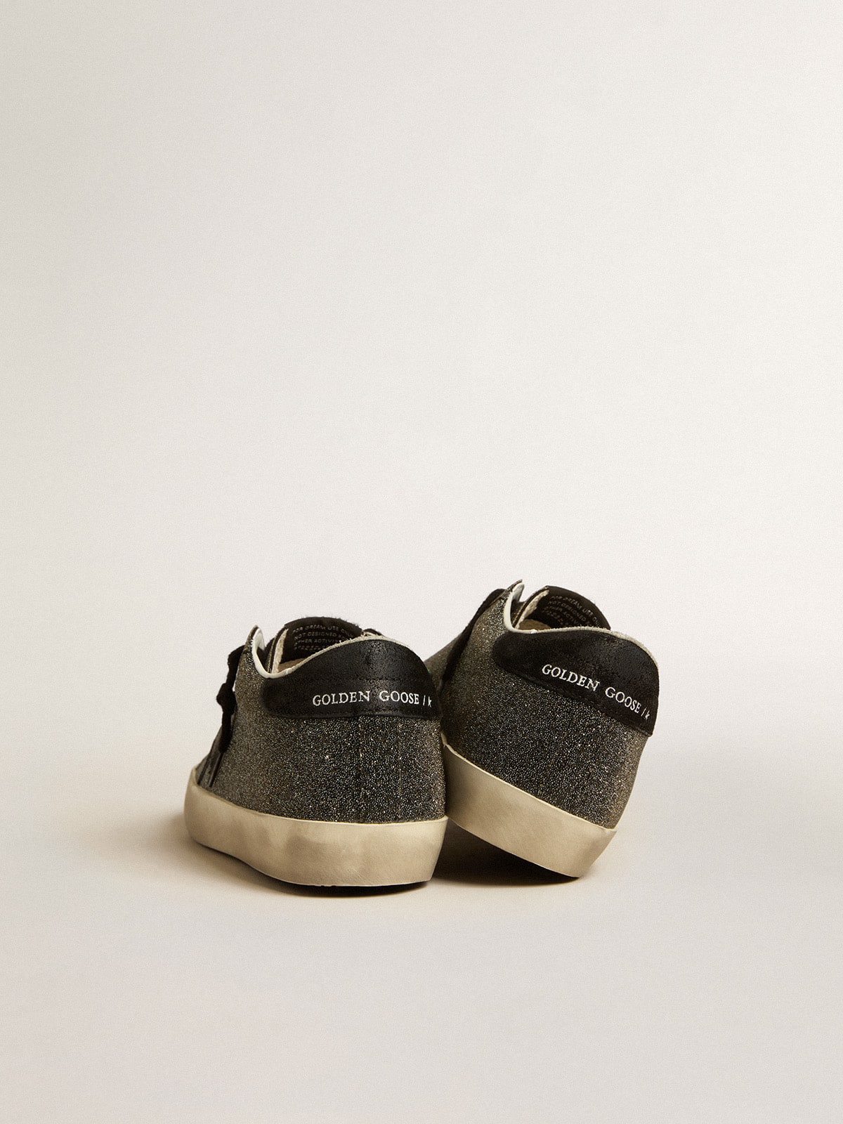 Women's Super-Star in black Swarovski crystals with black suede star| Golden Goose