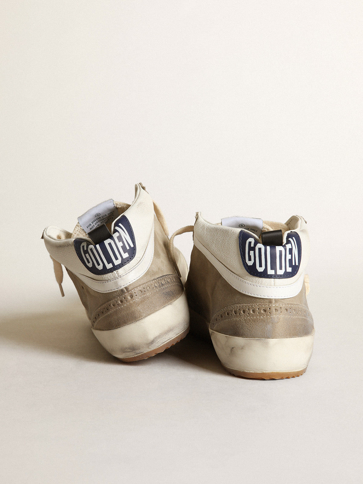 Men's Mid Star in dove gray suede with red leather star| Golden Goose