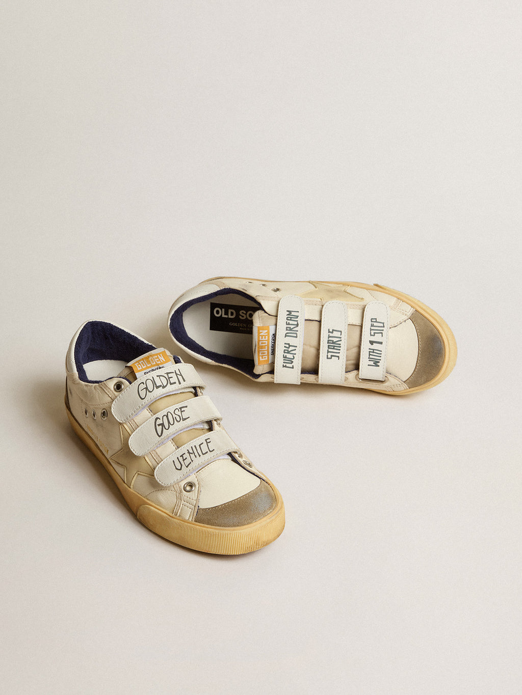 Men's Old School LAB in nappa with rubber star and suede inserts| Golden Goose