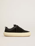 Men's Space-Star Cube in black suede with perforated star| Golden Goose