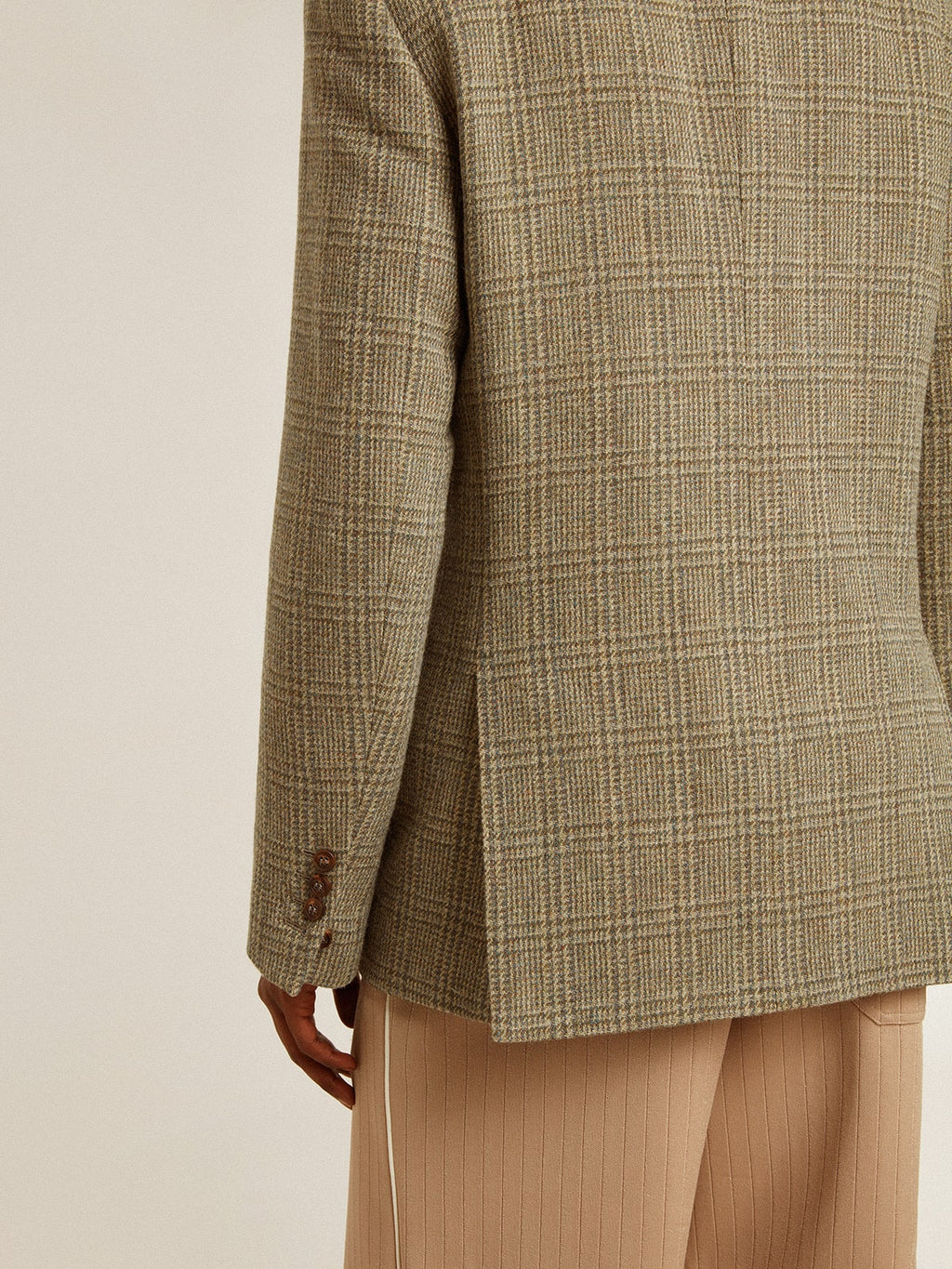 Men's double-breasted blazer in Shetland wool| Golden Goose