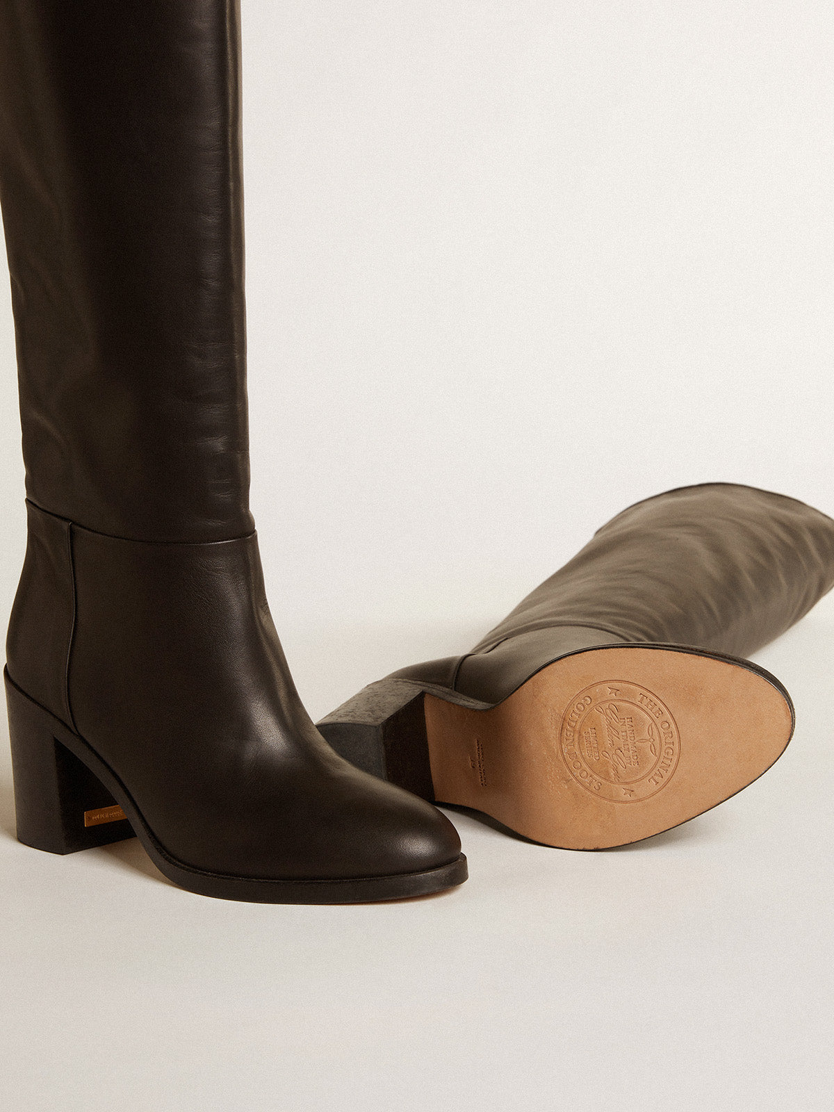 Vivienne knee-high boots in black leather| Golden Goose