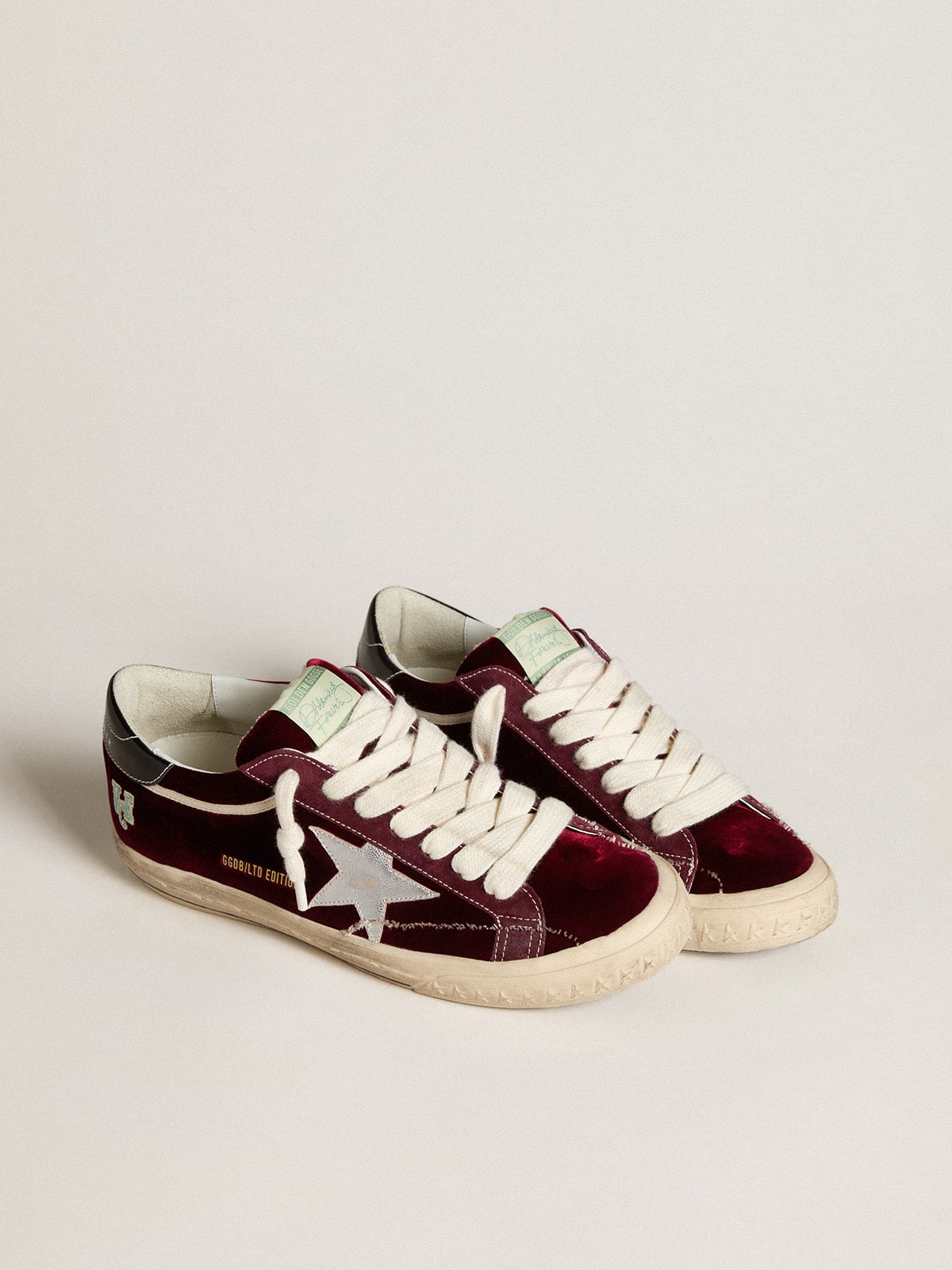 Men's Super-Star LTD in velvet with metallic leather star and heel tab| Golden Goose