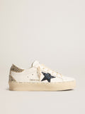 Women's Hi Star with blue glitter star and platinum glitter heel tab| Golden Goose
