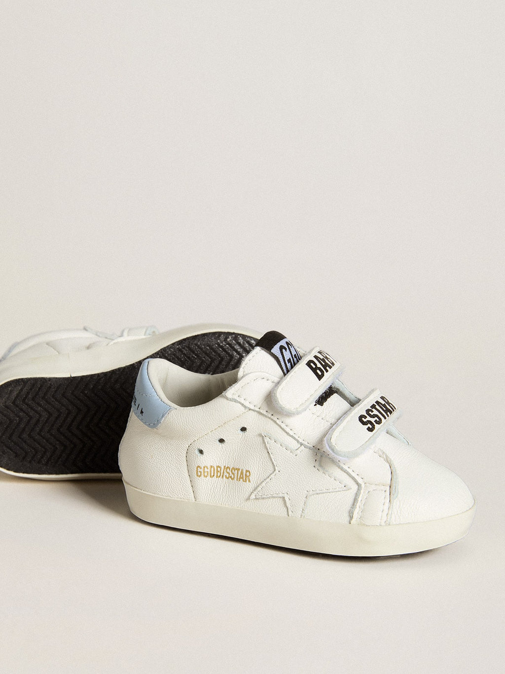 Baby School set in white nappa with light blue leather heel tab| Golden Goose