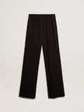 Women's black viscose joggers