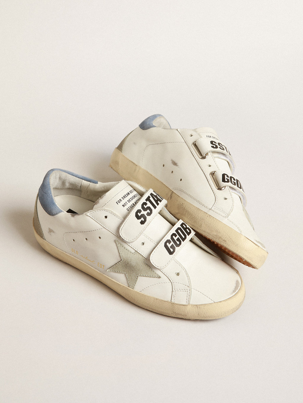 Old School with ice-gray suede star and light blue heel tab| Golden Goose