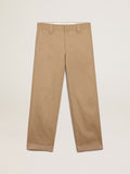 Beige khaki Golden Collection chinos| Golden Goose