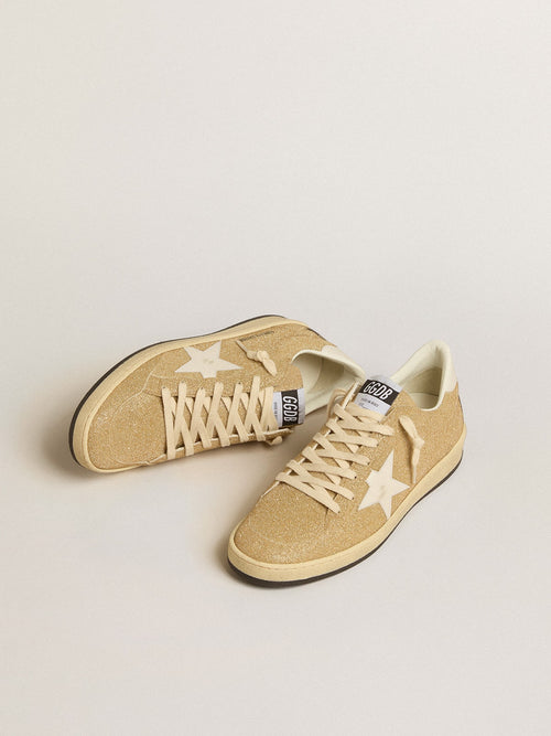 Ball Star in golden Swarovski crystals with milk-white leather star| Golden Goose