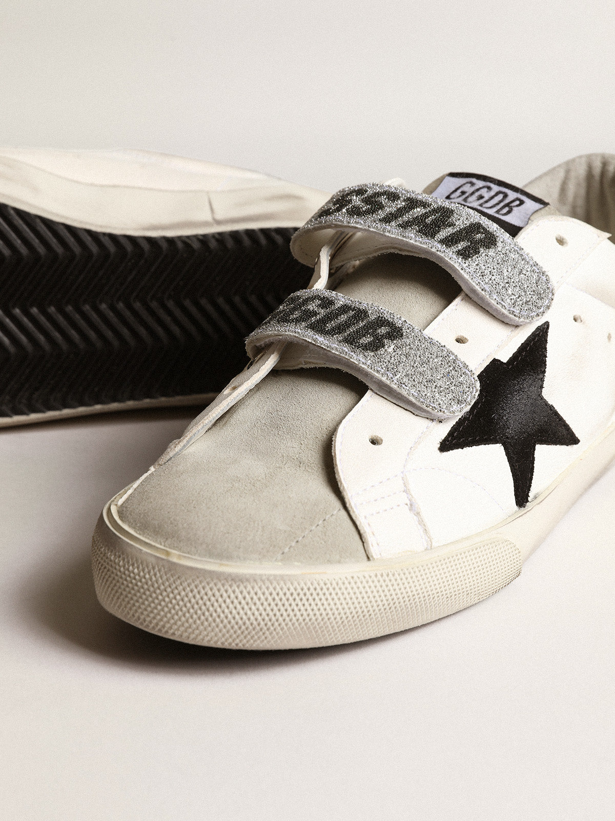 Old School with suede star and Swarovski crystal straps| Golden Goose