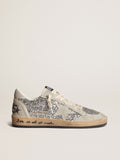 Ball Star in silver glitter with ice-gray suede inserts| Golden Goose