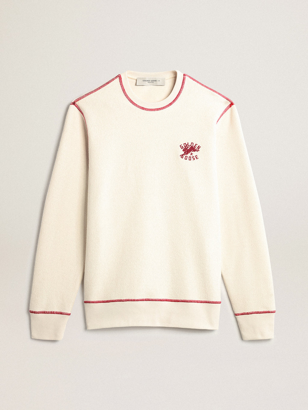 Men's heritage white sweatshirt with CNY logo| Golden Goose