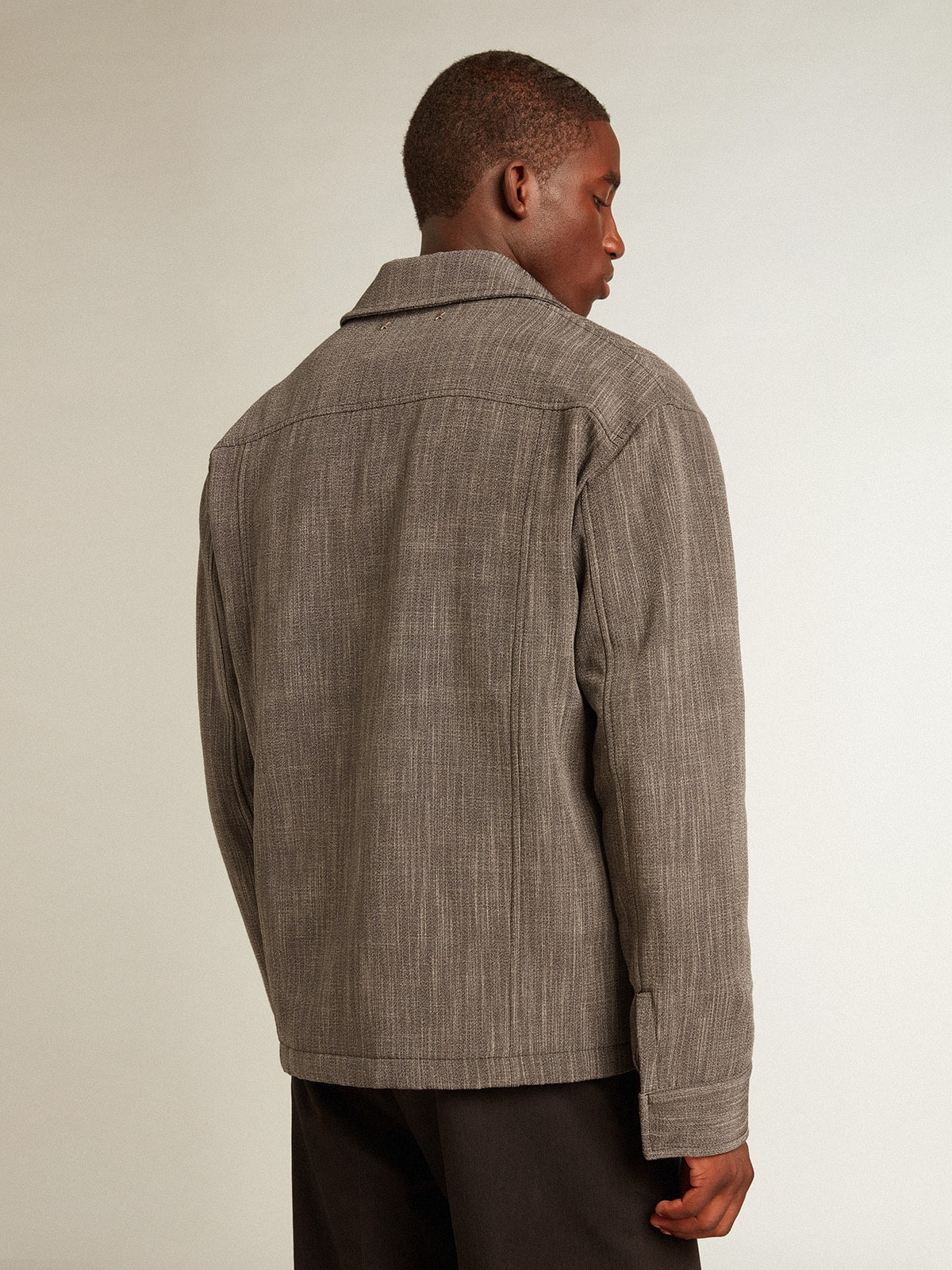 Men's wool blend coach jacket
