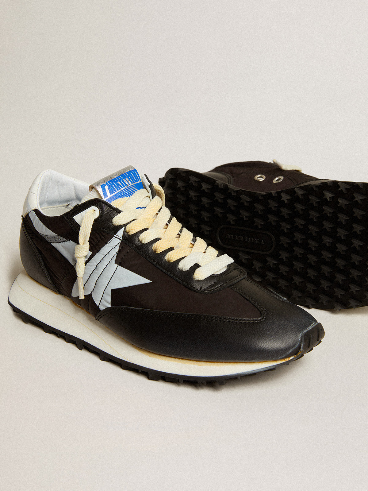 Men's Marathon with black nylon upper and white star| Golden Goose