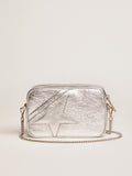 Women's Mini Star Bag in silver laminated leather with tone-on-tone star| Golden Goose