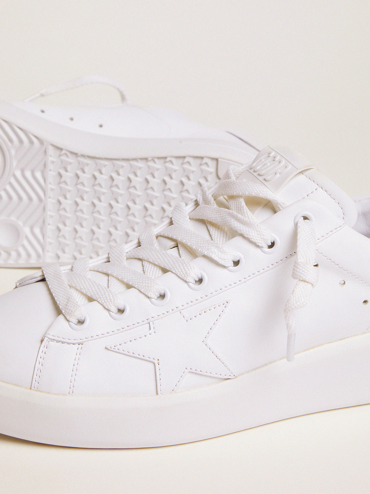 Purestar sneakers with glittery silver heel tab| Golden Goose