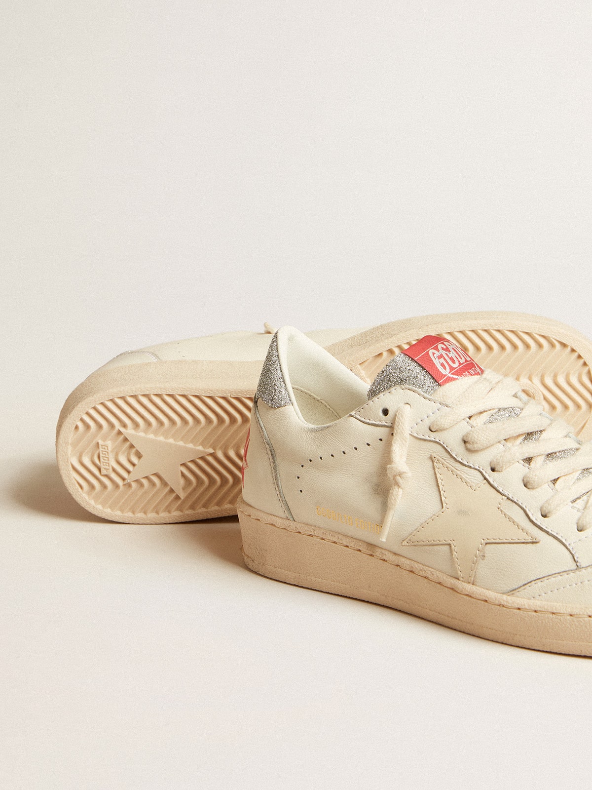 Men's Ball Star LTD in nappa with white star and Swarovski crystal heel tab| Golden Goose