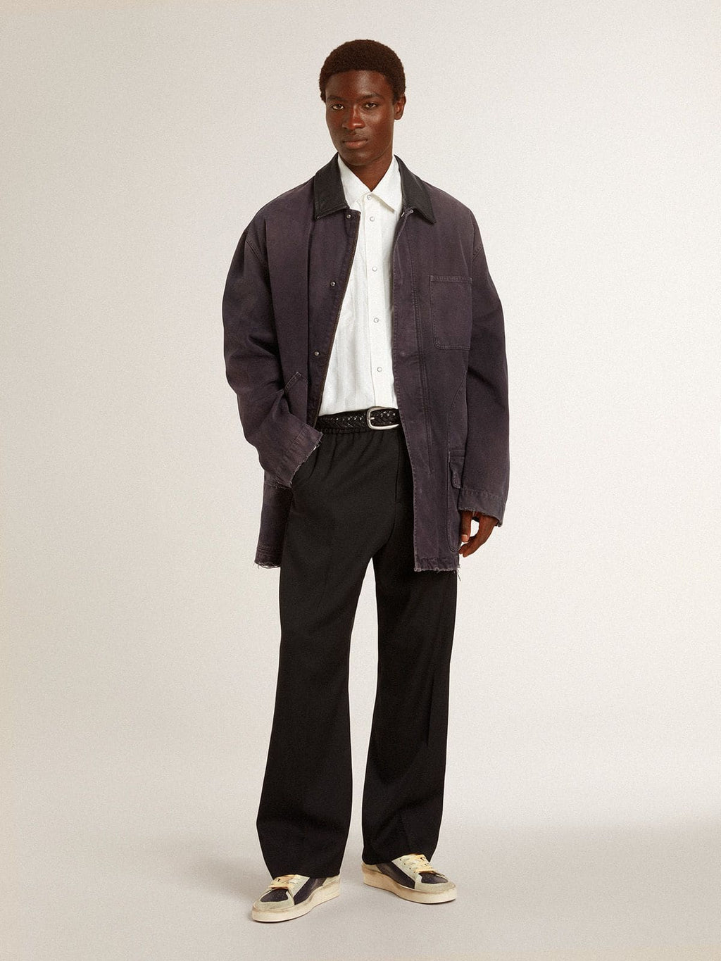 Stardan in suede and leather with leather star and metallic heel tab| Golden Goose