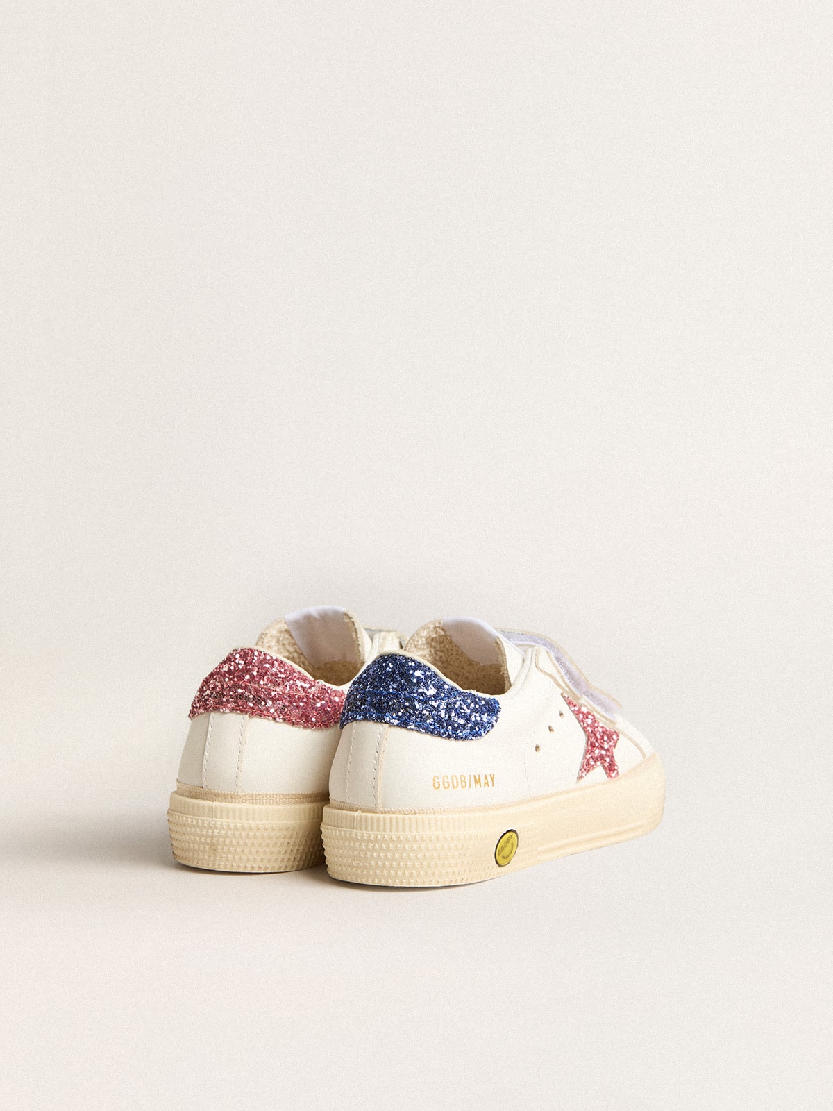 Young May School in leather with glitter star and heel tab| Golden Goose