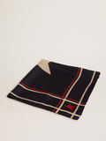Midnight blue scarf with stripes| Golden Goose