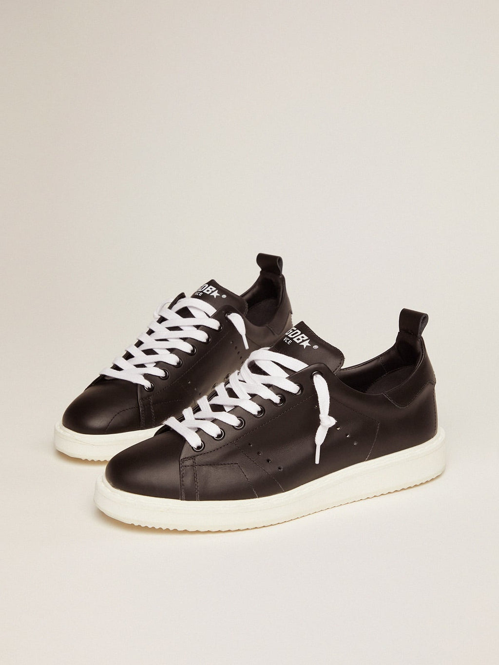 Starter sneakers in total black leather| Golden Goose