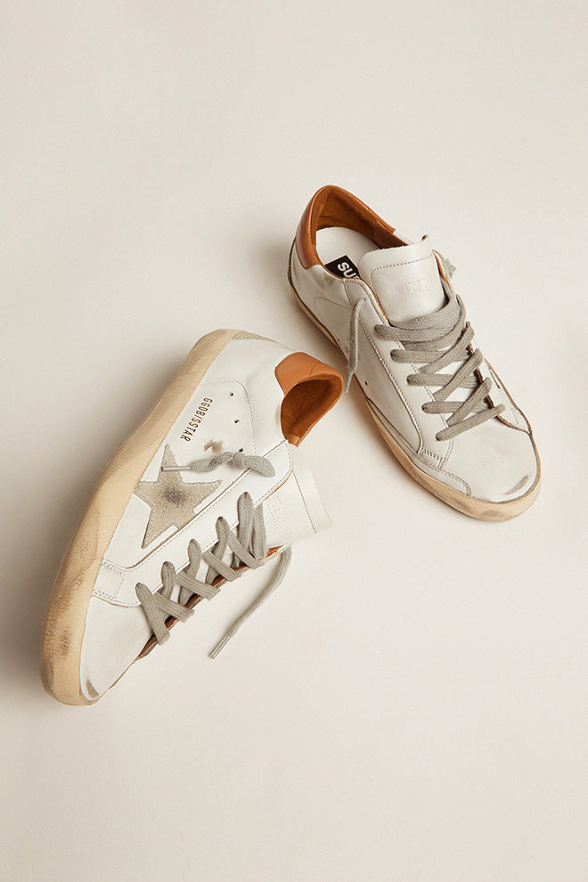 Men's Super-Star sneakers with suede star and brown heel tab| Golden Goose