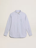 Men's shirt with narrow stripes| Golden Goose