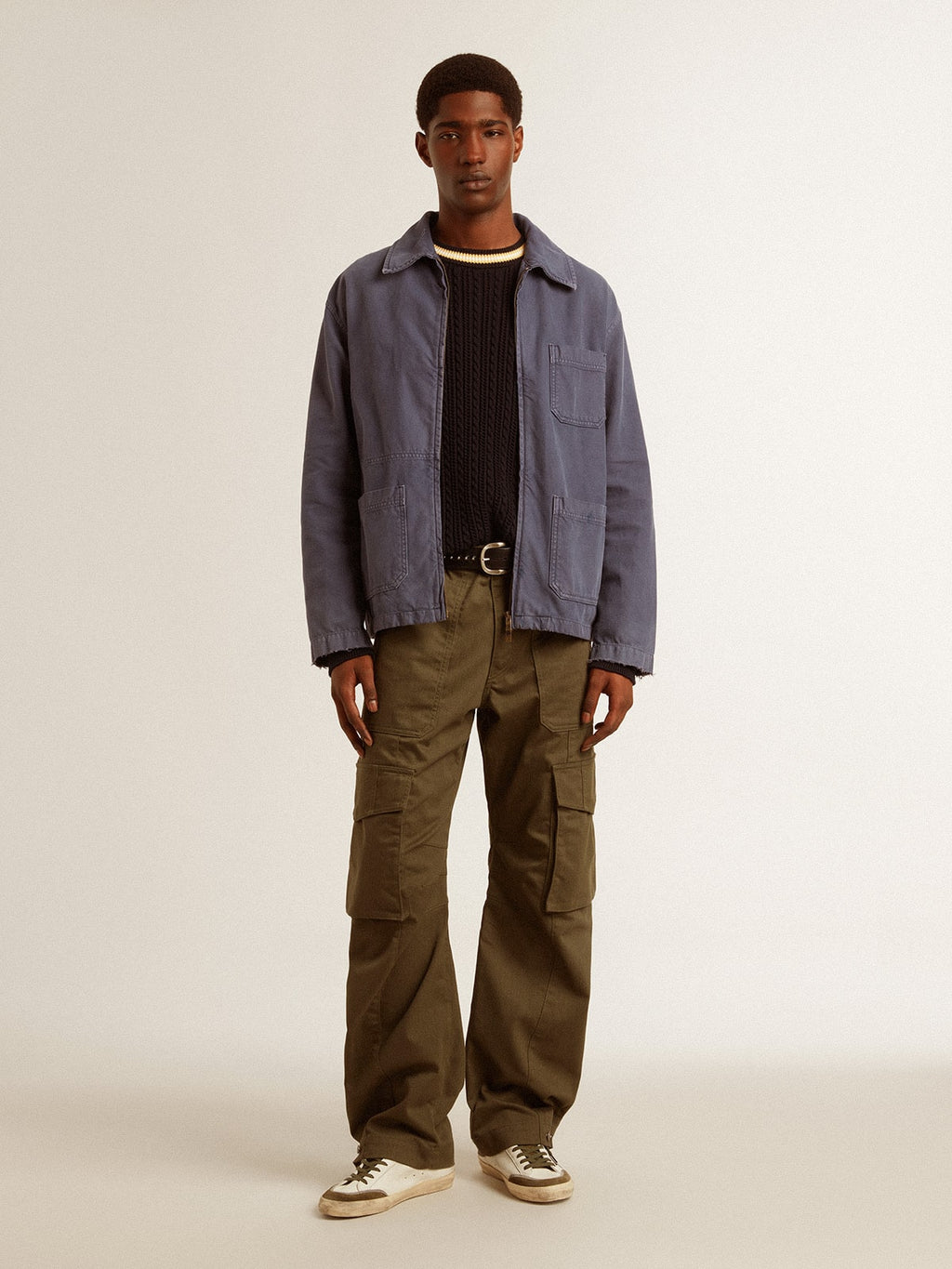 Olive green cargo pants| Golden Goose