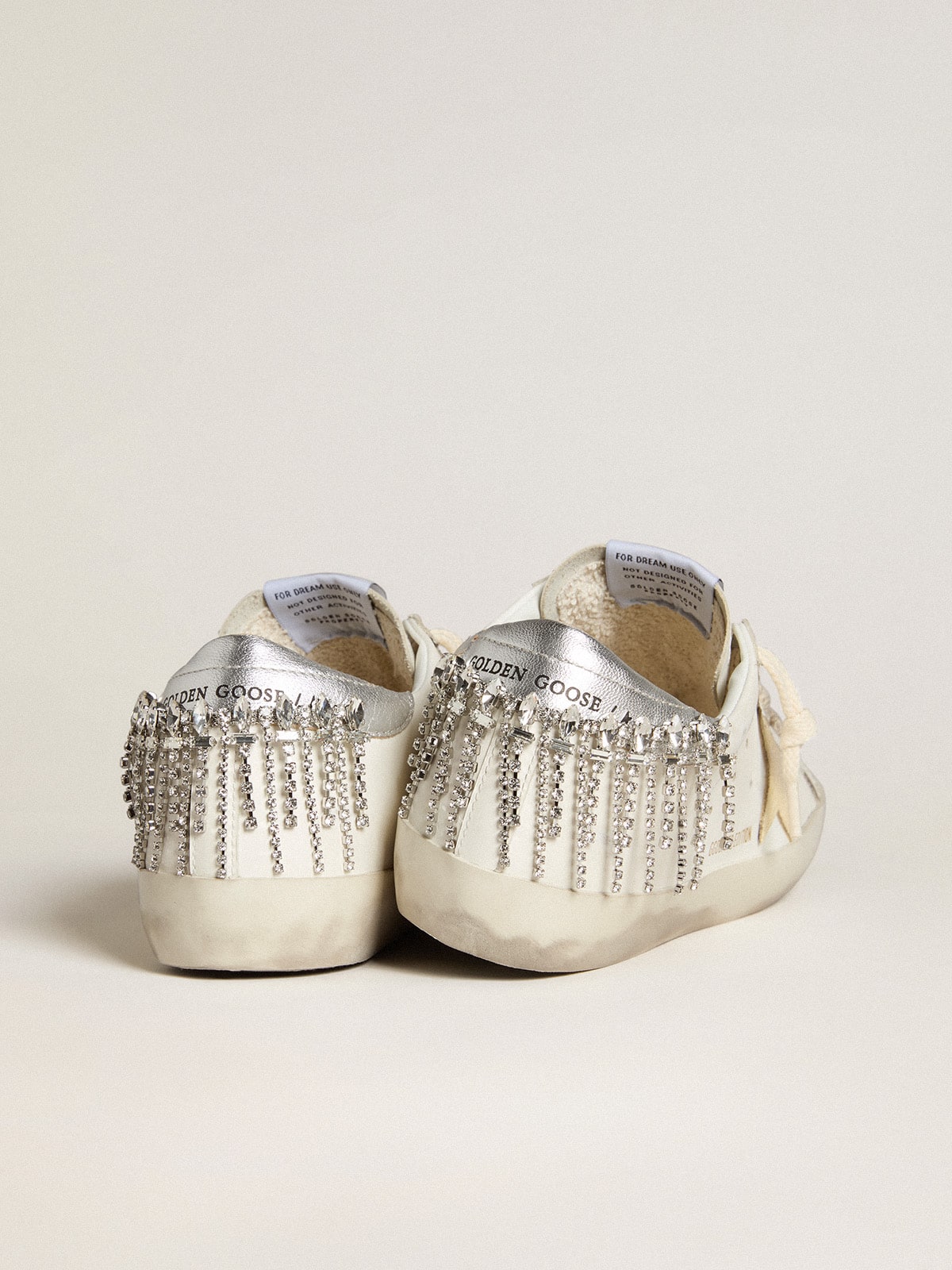 Super-Star LTD with suede star and leather heel tab with crystals| Golden Goose